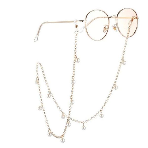 

european and american imitation pearl glasses chain fashionable, simple non slip