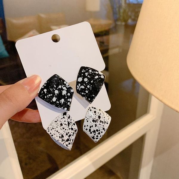 

stud asymmetric metal spots earrings south korea's temperament fashionable sweet elegant geometric ms wedding accessories, Golden;silver