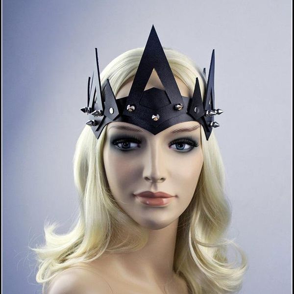 

party masks medieval royal princess queen crown headpiece gothic spiked tiara diadem viking king cosplay costume leather headdress for women