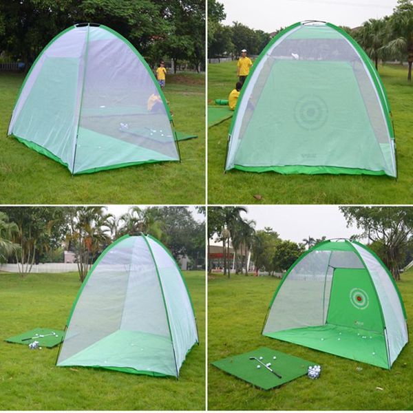 

indoor and outdoor golf practice 2m cage swing mat set, net, training aids, aids
