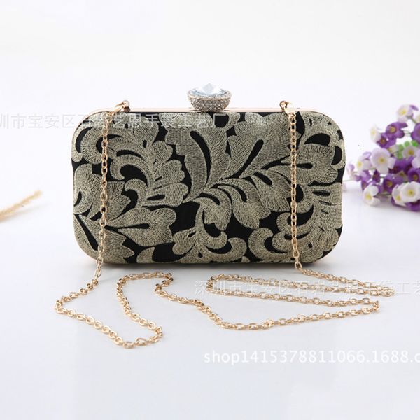 

fashion evening bag wind embroidered banquet mini lady's hand single shoulder messenger buckle