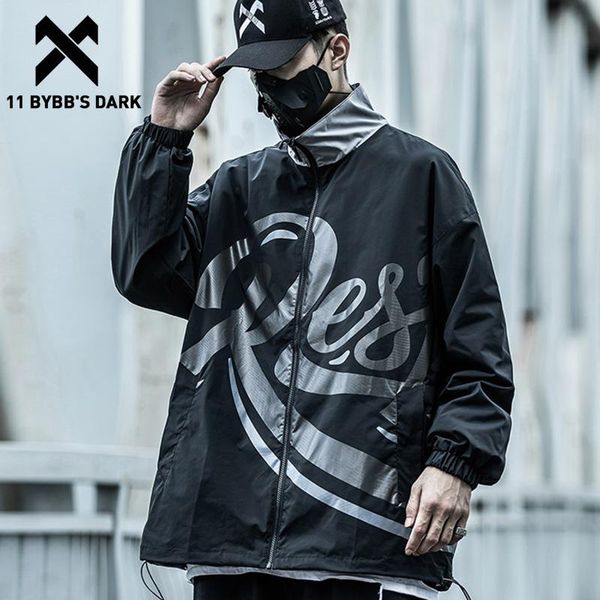 

men's jackets 11 bybb's dark jacket coats men autumn zipper cardigan streetwear graffiti tactical oversized windbreaker hip, Black;brown