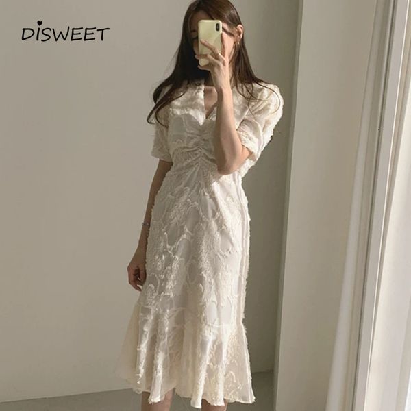 

dresses solid mesh v-neck woman korean high waist slim pleated fishtail ladies simple loose lace stitching women's es, Black;gray