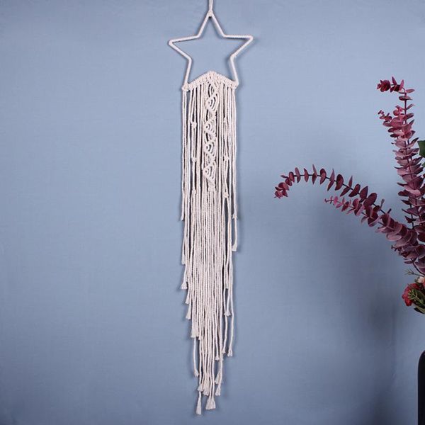 Objetos decorativos Estatuetas Nordic Moon Stars Macrame Tassel Sonho Handmade Woven Casa Pendurar Pingente Decoração Tapeçaria Presentes