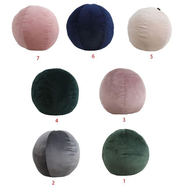 

cushion/decorative pillow 77jf nordic style creative cute round ball throw soft plush solid color velvet sofa cushion living room bedroom de