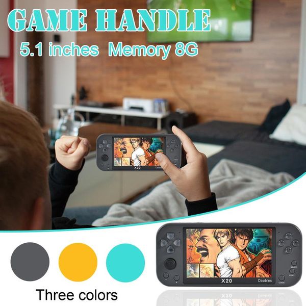 

supports double-playing handheld game console 5.1-inch double rockers arcade retro hd video 8gb built#g30 portable players