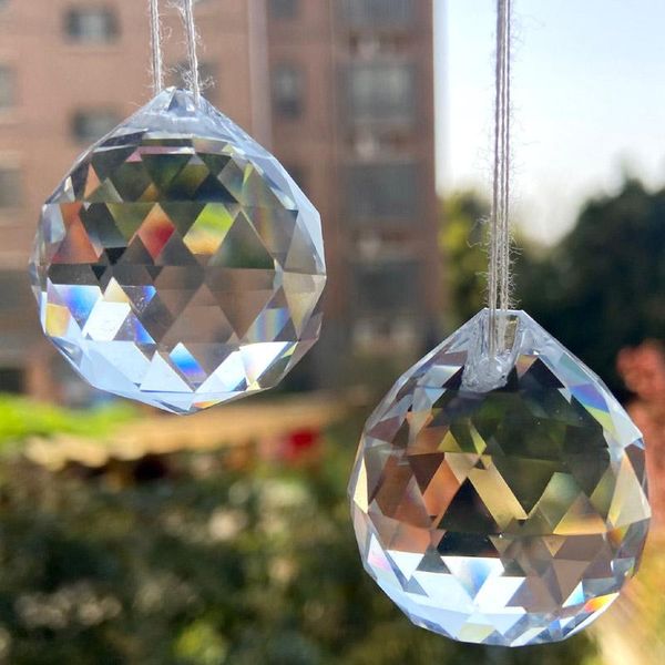 

novelty items 2pc 30mm crystal ball clear suncatcher chandelier prisms crystals pendants accessories diy lamp part curtain hanging ornaments