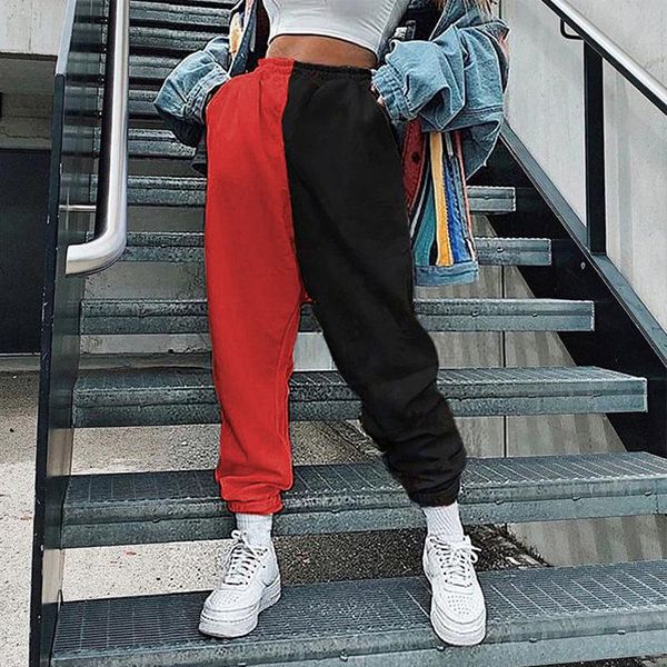 

women harajuku joggers wide leg sweat pants fashion harem trousers elastic high waist streetwear casual solid pant women's leggings, Black