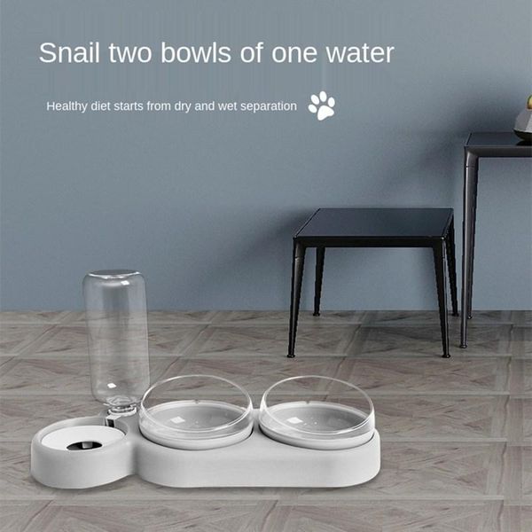 

cat bowls automatic drinking bowl white anti-overturning kitten dog feeder double & feeders