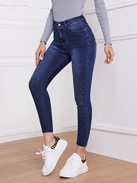

highest-rise high stretch skinny jeans x6fm#, Blue