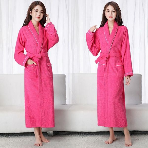 

women's sleepwear cotton nightwear nightgown kimono bath toweling terry home clothing bathrobe women dressing gown clothes, Black;red