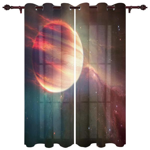 

luxury modern window curtains universe planet nebula bedroom living room dining decoration translucent beautiful curtain & drapes