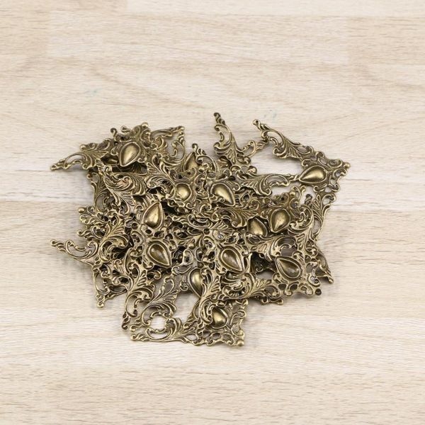 

craft tools 24 pcs vintage metal book corner protector box scrapbook decorative cover (antique bronze)