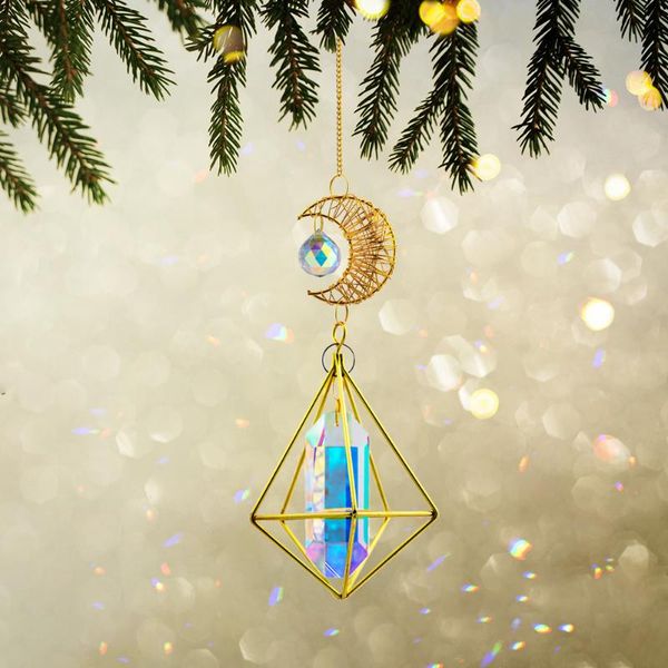 

garden decorations shiny crystal pendant wind chime diamond light moon prism craft home parties chandeliers decoration