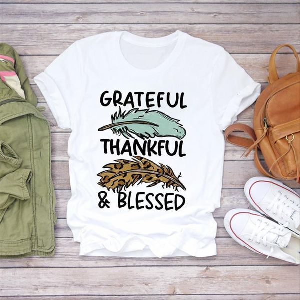 

and women feather letter men t shirt clothing fall thanksgiving halloween print lady womens graphic shirts female tee, White;black