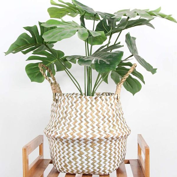 

storage baskets seagrass wicker basket flower pot dirty laundry hamper organizer toy home decoration