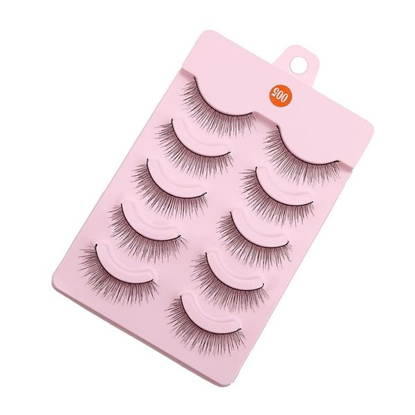 

false eyelashes 5 pairs long natural crisscross lashes handmade soft fake extension makeup kit