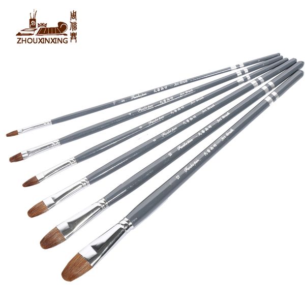 

grade round head weasel hair paint brush rod brushes wooden rods brush sets of gouache oil painting acrylic painting