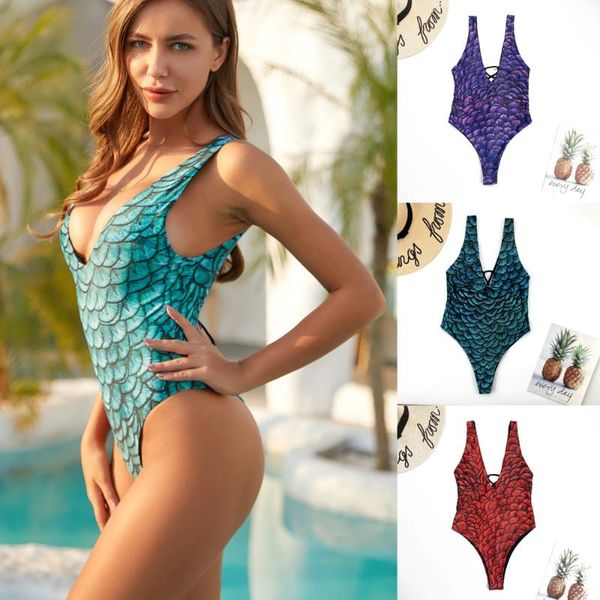 

two-piece suits push up bikini women's swimwear 2021 printed one piece swimsuit monokini bathing suit bandage swimming beach wear