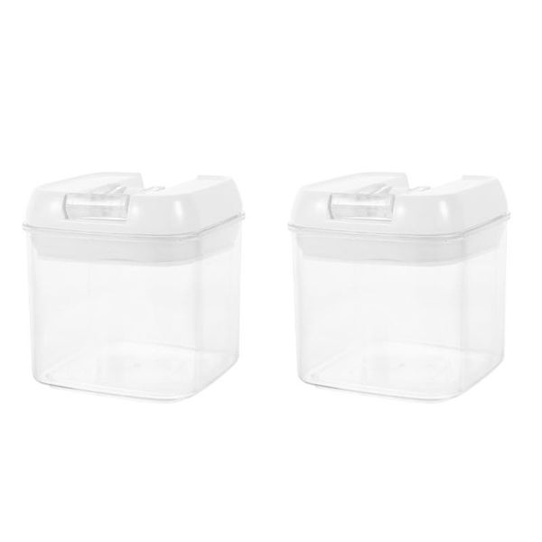 

2pcs seal dried container practical kitchen storage can white bottles & jars