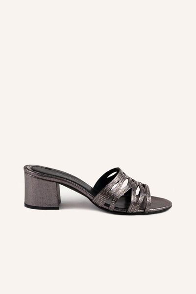 

slippers platinum cubic zirconia, Black