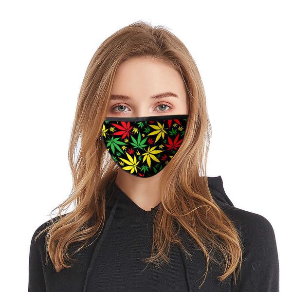 

mask hemp leaf summer thin dust-proof and children anti haze fashion printing washable
