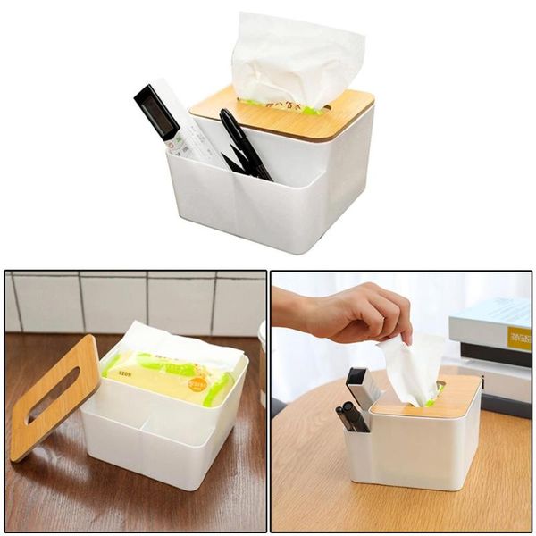 

tissue boxes & napkins wooden box creative bamboo napkin holder remote control storage kitchen organizer home decor