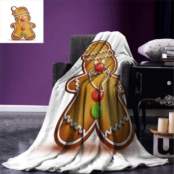 

blankets gingerbread man throw whimsical cartoon santa with bonbon candies warm balnkets blanket
