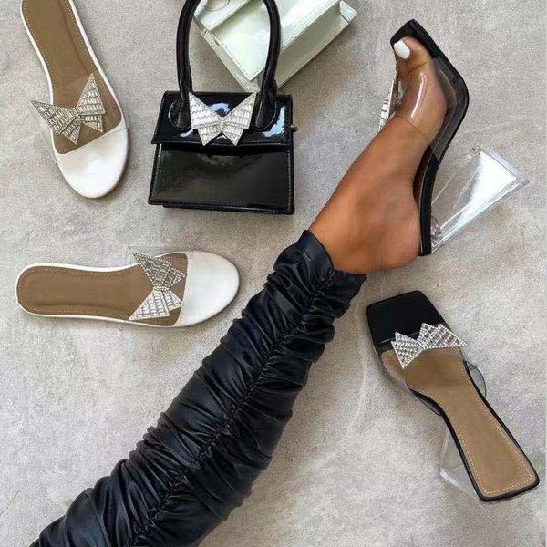

sandals kissxuanyan high heels shoes 2021 clear pvc block gold 11cm high-heeled square toed woman shoe pink praty, Black