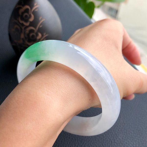 

other bracelets natural burmese jadeite a-grade bottom 54mm-64mm green bracelet, elegant princess send mother to girlfriend, Golden;silver