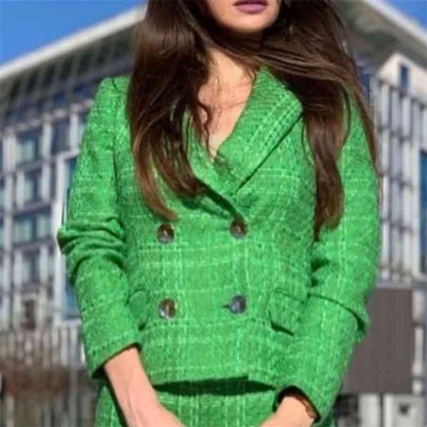 

women summer plaid casual blazers coats suits za long sleeve double breasted female elegant fashion blazer outerwear 210513, White;black