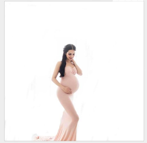

maternity dresses classic long dress with black cape pregnant woman for po shoot pography sleeveless low cut tail, White