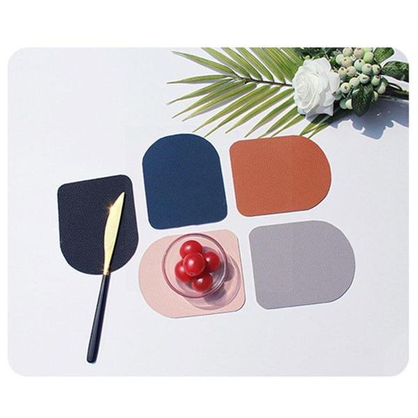 

mats & pads creative table mat placemat washable dual side tableware pad heat bowl non-slip waterproof lnsulation tool leather f3w0