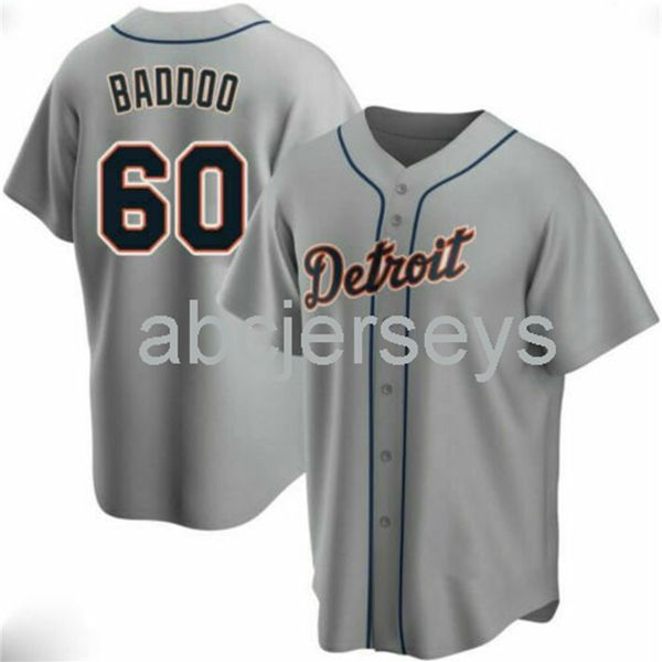 

stitched custom akil baddoo #60 gray baseball jersey xs-6xl, Black