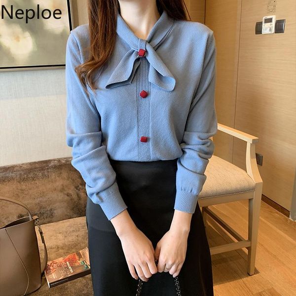 

women's sweaters neploe lacing bow collar sweater red single-breasted design sueter mujer thicked pullover knit slim pull femme hiver 4, White;black