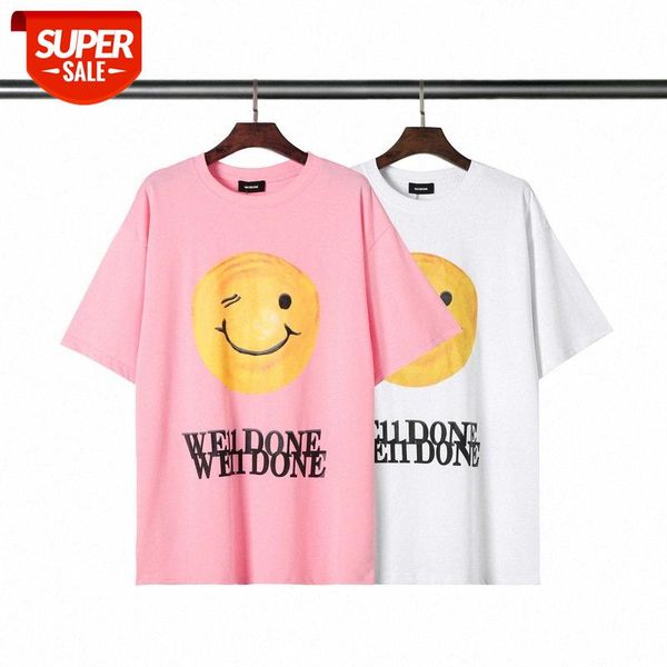 

spoof of the sun smiley face round neck pullover short sleeve men and women same batch #yv0r, White;black