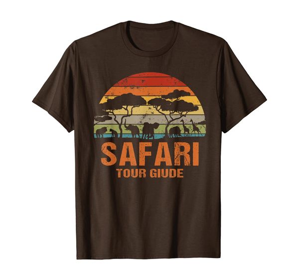 

safari tour guide vintage t-shirt, White;black