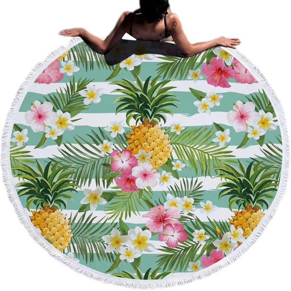 

carpets beach towel cartoon flamingo plant print water absorbent quick drying bath for women men