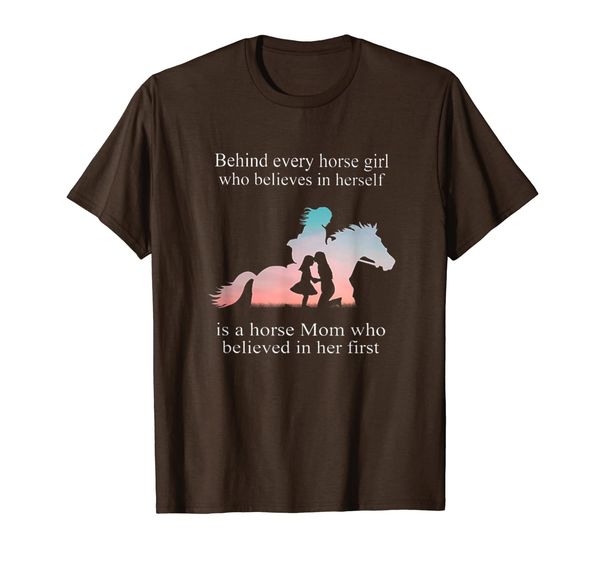 

behind every horse girl who believes in herself t-shirt, White;black