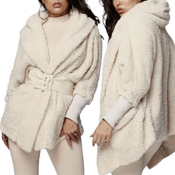 

two piece dress fashion womens set long sleeve cardigan sweater plush hooded coat and shorts solid color sleepwear tracksuit women, White