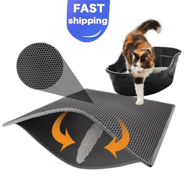 

cat beds & furniture pet litter mat eva double-layer trapper mats with waterproof bottom layer non-slip bed accessorie