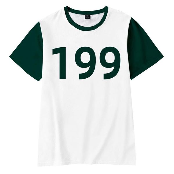 

men's t-shirts squid game cosplay costume short sleeve li zhengjae same print t-shirt 456 218 men women summer casual cool t shi, White;black