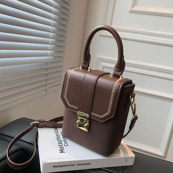 

evening bags box shape solid color leather women's shoulder fashion designer handbags ladies messenger bag casual totes