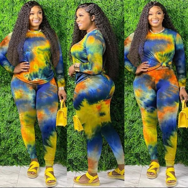 

women's two piece pants zaggin 2021 autumn women printed leisure 2-piece sets casual lady o-neck full sleeve skinny long trousers plus, White