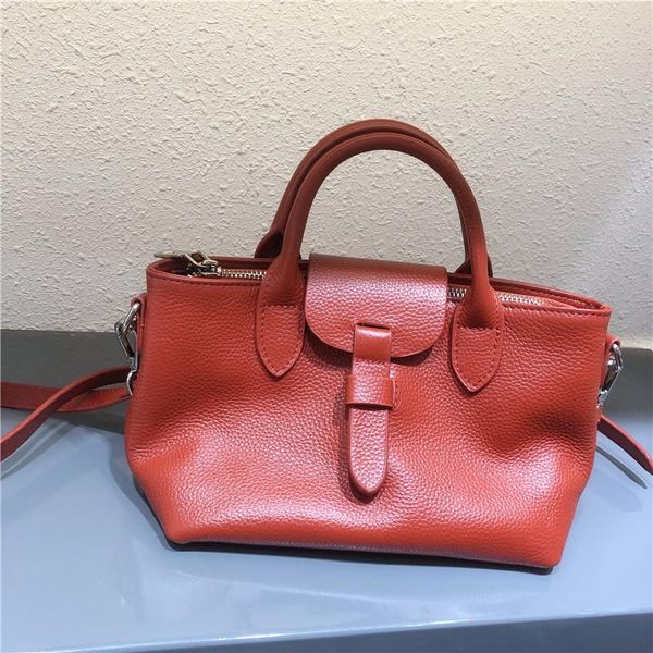 

evening bags 2021 orange blue tote bag natural cowhide leather women handbag classic female shoulder crossbody small drop