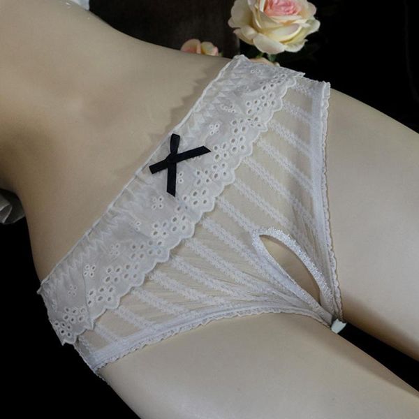 

underpants mesh transparent men and women same ultra-thin mid-waist opening briefs net gauze men's women's same-s, Black;white