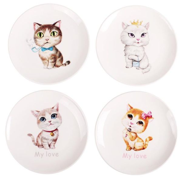 

dishes & plates ceramic plate creative cartoon cute cat western children's tableware household set