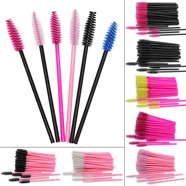 

50pcs eyelash extension disposable eyebrow brush mascara wand applicator spoolers eye lashes cosmetic brushes set makeup tools