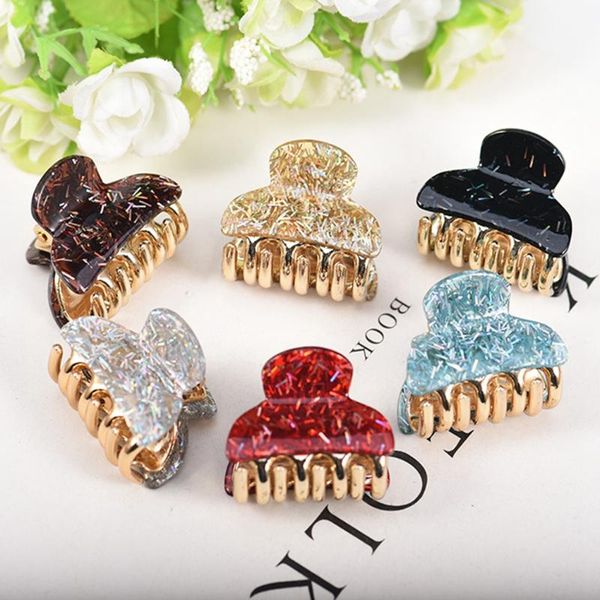 

hair accessories 6pcs fashion girl claw clamp hairgrip plastic clip hairpin crab confetti pattern clips for women
