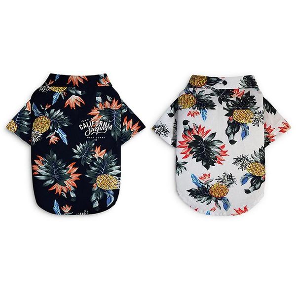 

summer pet travel shirt beach dog cute print hawaii casual pineapple short sleeve small cat blouse costumes